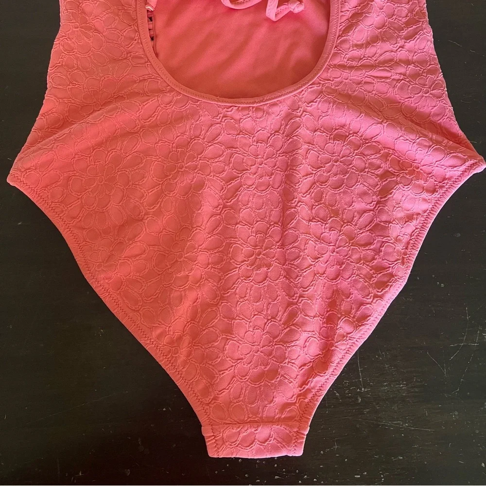 Jessica Simpson MELON Rose Bay 1 piece swimsuit adjustable straps removable pads